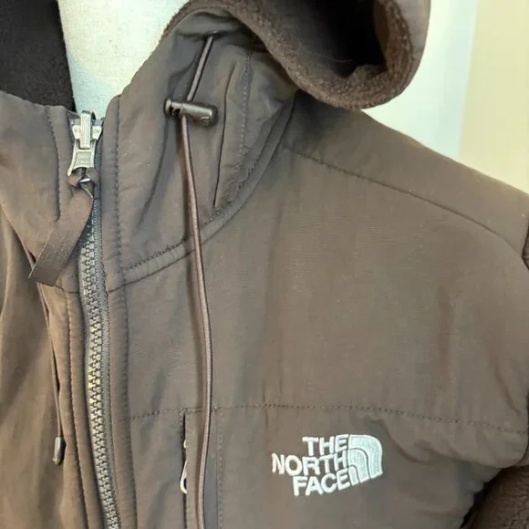 The North Face Brown Fleece Hooded Jacket Women's Large Full Zip - Picture 4 of 11